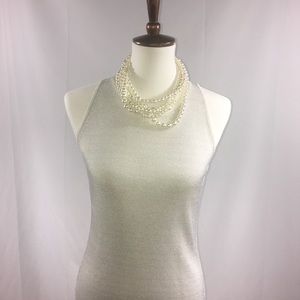 Silver Ann Taylor Loft silver sleeveless top